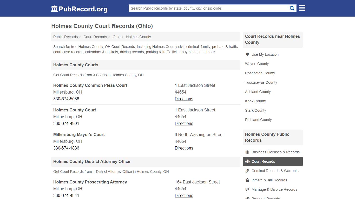 Free Holmes County Court Records (Ohio Court Records)