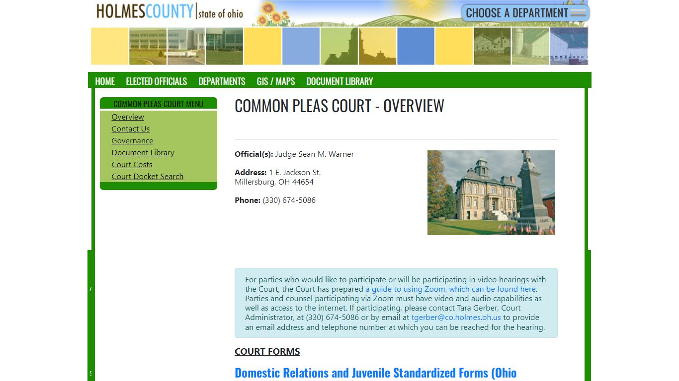 Common Pleas Court - Overview - Holmes County, Ohio