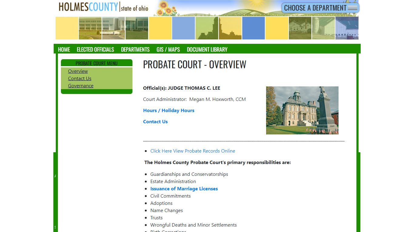 Probate Court - Overview - Holmes County, Ohio